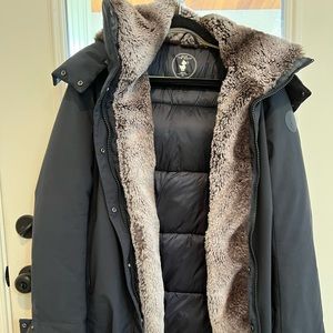 SAVE THE DUCK Black Puffer with Plush Gray Interior